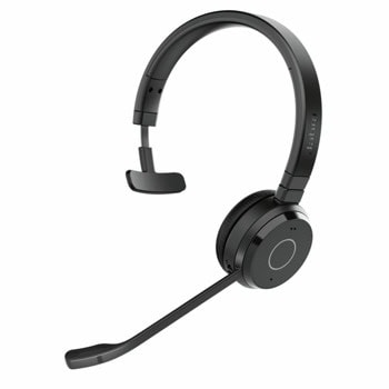 Слушалки Jabra Evolve 65 TE 6693-833-309, безжични/жични, Bluetooth, USB, моно слушалка, до 16 часа време на работа, включен USB bluetooth адаптер Jabra Link 390a, сертифицирани за Microsoft Teams, черни | JAR Computers Jabra Evolve 65 TE - USB-A MS Mono 6693-833-309