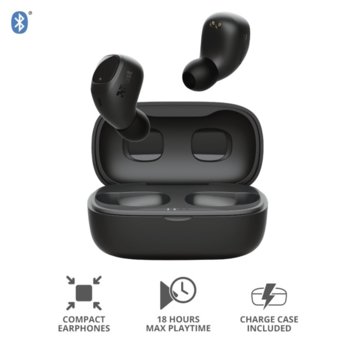 Слушалки Trust Nika, микрофон, безжични, Bluetooth, до 8 часа време на работа, черни | JAR Computers Trust Nika 23555