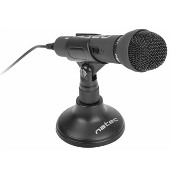Микрофон Natec Adder, динамичен, омнидиректен, 3.5mm жак, черен | JAR Computers Микрофон Natec Adder NMI-0776