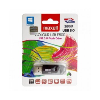 Памет 32GB USB Flash, MAXELL "E500", черна | JAR Computers MAXELL  "E500" 32GB Black