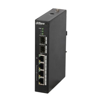 Суич Dahua PFS3206-4P-96, 3x 10/100 Base-T ports(PoE+/PoE), 1x 10/100/1000 Base-T port(Hi-PoE/PoE+/PoE), 2x 1000 Base-X ports, оптимизиран за системи за видеонаблюдение | JAR Computers Dahua PFS3206-4P-96