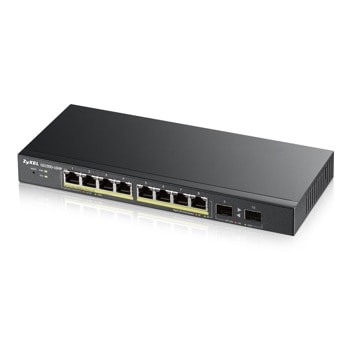 Суич ZyXEL GS1900-10HP v2 (GS1900-10HP-EU0102F), 1000Mbps, 10 порта, 8x 10/100/1000 BASE-T PoE, 2x SFP | JAR Computers ZyXEL GS1900-10HP v2 GS1900-10HP-EU0102F