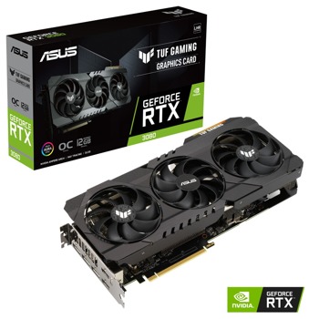 Видео карта Nvidia GeForce RTX 3080, 12GB, Asus TUF Gaming OC Edition (TUF-RTX3080-O12G-GAMING), PCI-E 4.0, GDDR6X, 384bit, DP, HDMI, LHR | JAR Computers Видеокарта ASUS TUF Gaming RTX 3080 OC 12GB