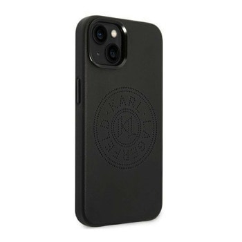 Leather Perforated Logo за iPhone 14 черен