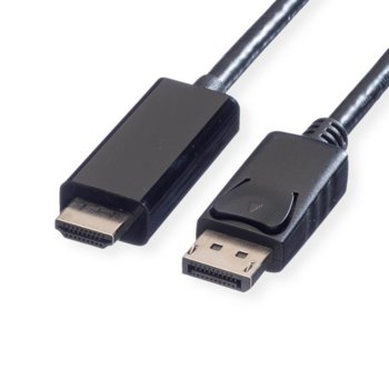 Кабел Roline 11.99.5788, от DisplayPort(м) към UHDTV(м), 3840x2160 @60Hz, 5m, черен | JAR Computers ROLINE 11.99.5788