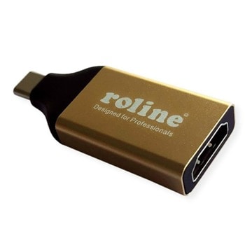Адаптер Roline 12.03.3231, от USB C(м) към HDMI(ж), златист | JAR Computers 12.03.3231