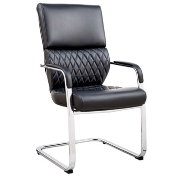 Посетителски стол RFG Grande M, до 120кг. макс тегло, еко кожа, черен image