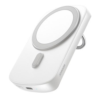 Външна батерия/power bank/ Joyroom JR-W030, 6000mAh, бяла, безжично зареждане MagSafe, 1x USB-C, 20W, пръстен | JAR Computers Външна батерия power bank Joyroom JR-W030