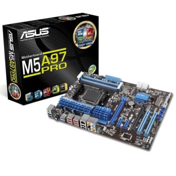 Дънна платка Asus M5A97 PRO, AMD 970, AM3+ (up to 140W), DDR3, 2xPCI-E (CF), DTS 7.1, Lan1000, 6xSATA RAID 6Gb/s 0,1,5, 10, 2xUSB3.0, ATX | JAR Computers Asus M5A97 PRO