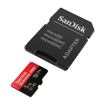 Карта памет 1TB microSDXC с адаптер, SanDisk Extreme Pro, UHS-1 U3 V30, скорост на четене 200MB/s, скорост на запис 140MB/s | JAR Computers SanDisk Extreme Pro 1TB SDSQXCD-1T00-GN6MA