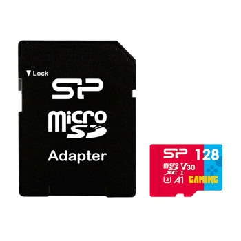 Карта памет 128GB microSDHC с адаптер, Silicon Power Superior Gaming, UHS-I U3, скорост на четене до 100MB/s, скорост на запис 80MB/s | JAR Computers Silicon Power 128GB Superior Gaming UHS-I U3