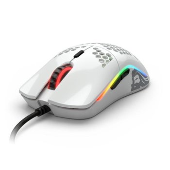 Мишка Glorious - Model O, оптична (12 000dpi), USB, лъскаво бяла, 6 програмируеми бутона, RGB подсветка image