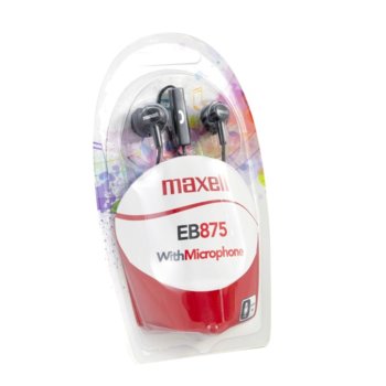 Слушалки Maxell EB-875, тип "тапи", микрофон, 3.5mm jack, 1.2м, черни | JAR Computers Maxell ML-AH-EB-875-BK