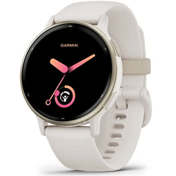 Смарт часовник Garmin vivoactive 5 (Cream Gold/Ivory), 1.2" (3.04cm) AMOLED дисплей, Bluetooth, ANT+, Wi-Fi, GPS, 4GB вградена памет, следене на сърдечен ритъм, измерване на стреса, мониторинг на съня, 5ATM, до 11 дни време на работа, бежов | JAR Computers Garmin vivoactive 5 Cream Gold/Ivory 010-02862-11