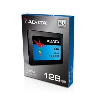 Памет SSD 128GB A-Data Ultimate SU800, SATA 6Gb/s, 2.5" (6.35 cm), скорост на четене 560MB/s, скорост на запис 520MB/s | JAR Computers SSD 128GB A-Data Ultimate SU800 ASU800SS-128GT-C