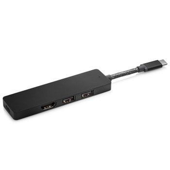 USB хъб HP Envy 5LX63AA, 4 порта, USB 3.1, 1x USB Type-C, 1x HDMI, черен image