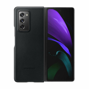 Калъф за Samsung Galaxy Z Fold 2, кожен, Samsung Leather Cover EF-VF700LBEGEU, черен | JAR Computers Samsung Leather Cover Galaxy Z Fold 2 EF-VF916LBEG