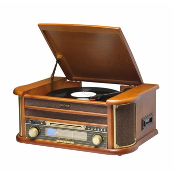 Грамофон Denver MCR-50MK3, 2.0, 5W RMS (2.5W + 2.5W), LCD дисплей, USB, AUX, кафяв | JAR Computers Грамофон Denver MCR-50MK3