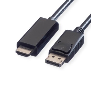 Кабел Roline 11.99.5787, от DisplayPort(м) към UHDTV(м), 3840x2160 @60Hz, 3m, черен | JAR Computers ROLINE 11.99.5787