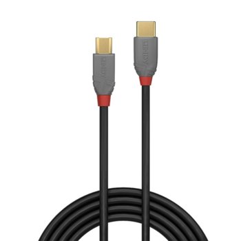 Кабел Lindy Anthra Line, от USB Type-C 2.0 (м) към USB Micro B 2.0 (м), 0.5 м, черен | JAR Computers USB C 2.0 (м) към USB Micro B 2.0 (м) 0.5 м