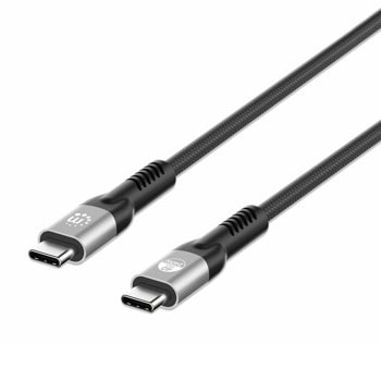 Кабел Manhattan 356374, от USB C(м) към USB C(м), 1m, 240W,.черен | JAR Computers кабел manhattan 356374