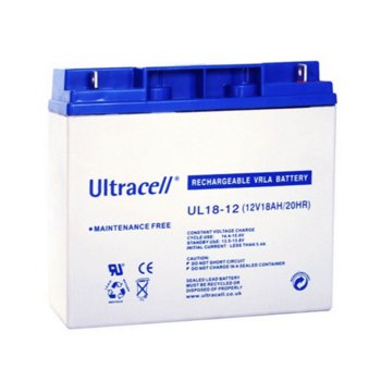 Акумулаторна батерия Ultracell 18-12, 12V, 18Ah, F3 конектори | JAR Computers Акумулаторна батерия UL 18-12