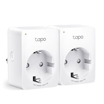 Смарт контакт TP-Link Tapo P110 (2-pack), гласов контрол, таймер, Wi-Fi, бял, 2 броя image