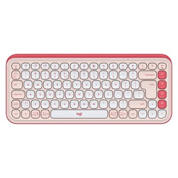 Клавиатура Logitech POP Icon Keys Rose & Off White (920-013073), безжичнa, 4 програмируеми клавиша, US International подредба, розова, Bluetooth | JAR Computers Logitech POP Icon Keys Rose & Off White US 920