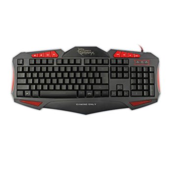 Клавиатура SBOX WHITE SHARK GK-1621B, гейминг, червена подсветка, черна, USB image