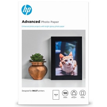 Фотохартия HP Q8692A, 10x15cm, гланцирана, 250 g/m2, 100 листа | JAR Computers HP Q8692A