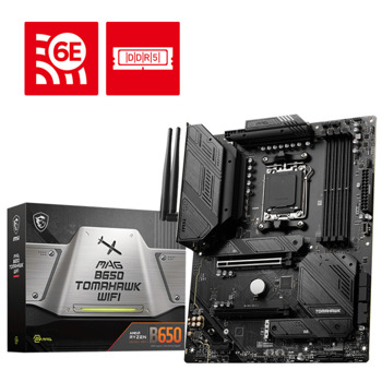 Дънна платка MSI MAG B650 TOMAHAWK WIFI, B650, AM5, DDR5, PCI-E 4.0(DP&HDMI), 6x SATA 6Gb/s, 3x M.2 slots, 1x USB 3.2 Gen2x2 Type-C, Wi-Fi 6E, Bluetooth 5.2, ATX | JAR Computers MSI MAG B650 TOMAHAWK WIFI 911-7D75-001