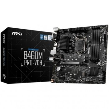 Дънна платка MSI B460M PRO-VDH, B460, LGA1200, DDR4, PCI-E 3.0 (HDMI/DVI/VGA), 4x SATA 6Gb/s, 2x M.2, 4x USB 3.2 Gen 1, Micro ATX | JAR Computers MSI B460M-PRO-VDH