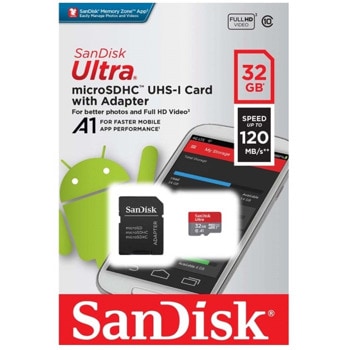 Sandisk 32GB Ultra microSD UHS-I Card with adapter