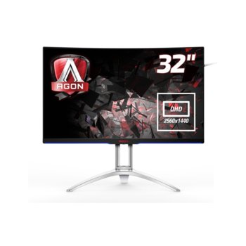 Монитор AOC AG322QCX, 31.5" (80.01 cm) MVA извит панел, WQHD, 4 ms, 50000000:1, 300 cd/m2, Display Port, VGA | JAR Computers AOC AG322QCX