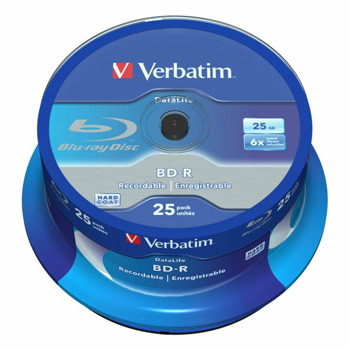 Оптичен носител BD-R, 25Gb, Verbatim 00080, 6x, 25бр. | JAR Computers Verbatim D-R 25Gb./6X (printable) 25бр 00080