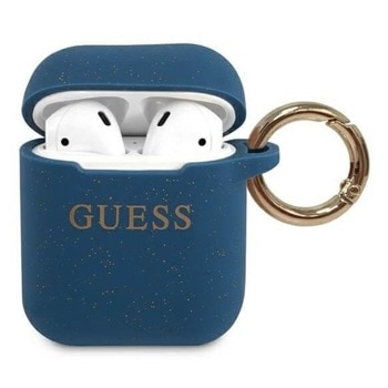 Защитен калъф Guess Silicone Glitter за Apple Airpods / Apple Airpods 2, син | JAR Computers Guess Silicone Glitter GUACCSILGLBL