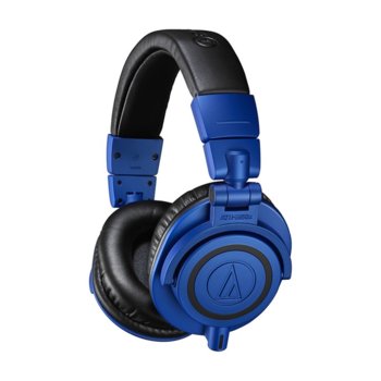 Слушалки Audio-Technica ATH-M50xBB, за професионален мониторинг, 45мм говорители, 15-28kHz, 96 dB, 6.3мм адаптер, сгъваеми, сваляем 3м кабел, сини | JAR Computers Audio-Technica ATH-M50xBB