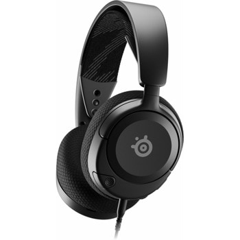 Слушалки SteelSeries Arctis Nova 1 Black, микрофон, гейминг, Active Noise Cancellation, 360° Spatial Audio, AirWeave мемори пяна, USB, еквалайзер Pro-Grade, черни | JAR Computers SteelSeries Arctis Nova 1 Black 61606