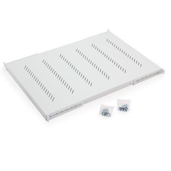 Тава Triton RAB-UP-750-H4 за комуникационен шкаф, 19", 1U, 750мм дълбочина, 150кг товароносимост, перфорирана, бяла | JAR Computers Triton RAB-UP-750-H4