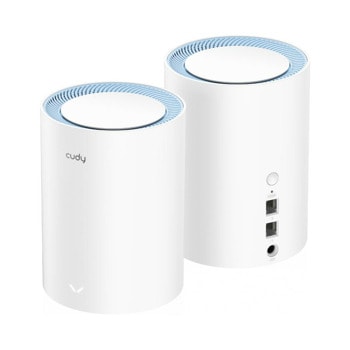 Мрежеста система Cudy M1200 2-pack, 1200Mbps, 2.4GHz (300Mbps) + 5GHz(867Mbps), Wireless AC, 1x LAN 10/100, 1x WAN 10/100, 2x вътрешни антени, 2 бр. | JAR Computers Cudy M1200 2-pack