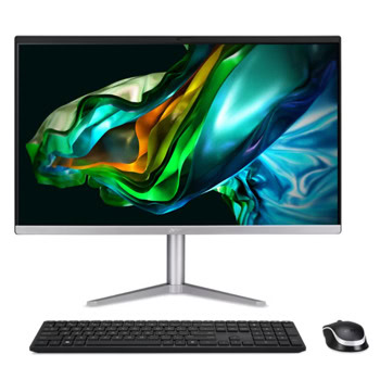 All in One компютър Acer Aspire C24-1300 (DQ.BKREX.008), четириядрен AMD Ryzen 3 7320U 2.4/4.1GHz, 23.8" (60.45cm) Full HD Display, 8GB DDR5, 512GB SSD NVMe, 1x USB 3.2 Gen 2 Type-C, клавиатура и мишка, No OS | JAR Computers Acer Aspire C24-1300 DQ.BKREX.008