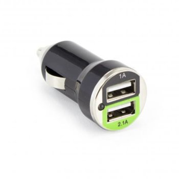 Зарядно за кола SBOX CC-221B, от авт. запалка към 2x USB A(ж), 12-24V, 2.1А, черно | JAR Computers SBOX CC-221B