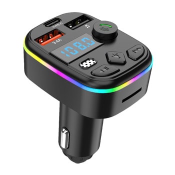 FM трансмитер C4, от 87.5 до 108.0MHz, вграден микрофон, Bluetooth, USB, черен | JAR Computers FM трансмитер C4