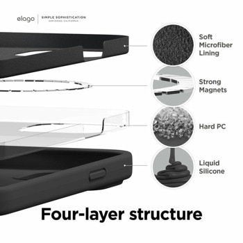 Soft Silicone MagSafe Case за iPhone 13 черен