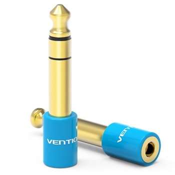 Преходник Vention VAB-S01-L, от 6.3mm Jack(м) към 3.5mm Jack(ж), позлатени конектори, син | JAR Computers Vention VAB-S01-L