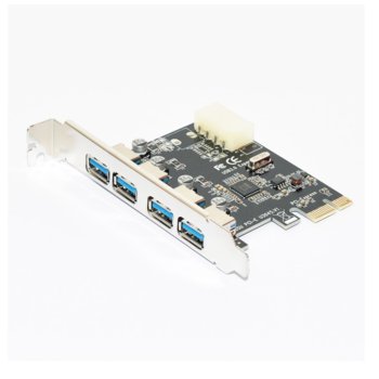 Контролер Makki MAKKI-PCIE-4XUSB30-V1, от PCI-E x1 към 4x USB A 3.3(ж) | JAR Computers Makki MAKKI-PCIE-4XUSB30-V1