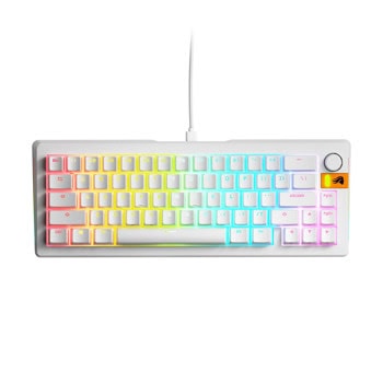 Клавиатура Glorious GMMK 3 HE Compact 65%, механична, Linear Magnetic суичове, гейминг, RGB подсветка, бяла, USB | JAR Computers Glorious GMMK 3 HE Compact 65% White