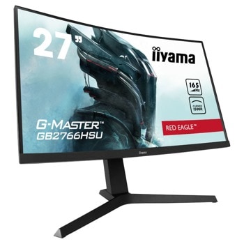 Монитор Iiyama G-MASTER GB2766HSU-B1, 27" (68.58 cm) Curved VA панел, 165Hz, Full HD, 1ms, 80M:1, 250 cd/m2, DisplayPort, HDMI, USB Hub | JAR Computers Iiyama GB2766HSU-B1