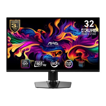 Монитор MSI MAG 321UP (9S6-3DD39T-012), 31.5" (80.01cm) QD-OLED панел, 165Hz, 4K/UHD, 0.03ms, 1 500 000:1, 250 cd/m2, DisplayPort, HDMI, USB | JAR Computers MSI MAG 321UP QD-OLED 9S6-3DD39T-012