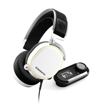 Слушалки SteelSeries Arctis Pro + GameDAC (61454_STS), DTS, микрофон, честотен диапазон 10-40 000, RGB Illumination, бели | JAR Computers SteelSeries 61454_STS